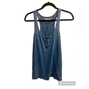 Y2K Elena Gilbert MADEWELL Henley Blue 100 % soft cotton Racer Back Tank SZ S